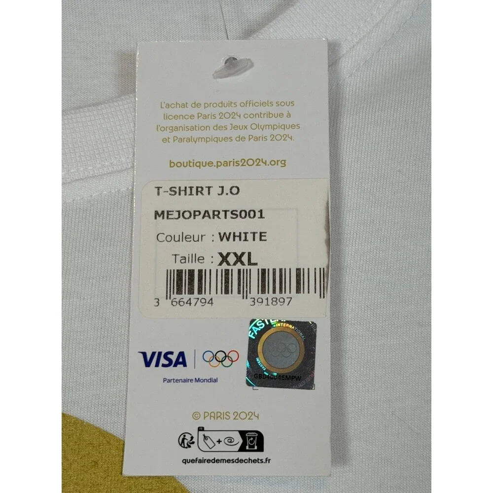 Paris 2024 Olympics T-Shirt Men's Size 2XL Torch White